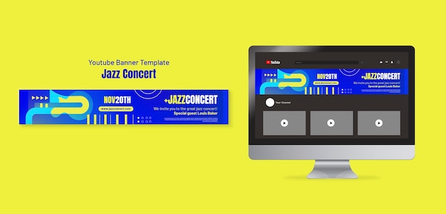 Gradient Jazz Concert YouTube Banner – Free Download