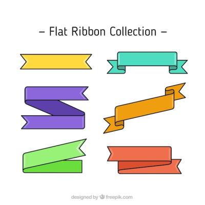 Colorful Ribbon Collection in Flat Design – Free to Download