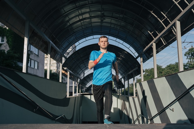 Young Man Practicing Interval Workout on Stairs – Free Stock Photo for Download