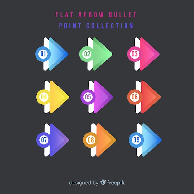 Flat Arrow Bullet Point Collection – Free Download