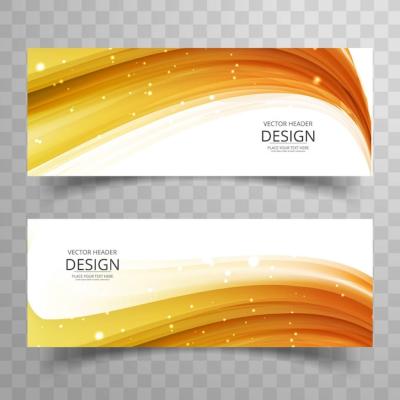 Modern Orange Wavy Banners – Free Download