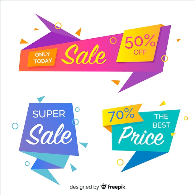 Colorful Origami Sales Banners – Free Download