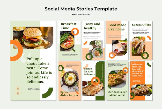 Social Media Stories Template for Food Concepts – Free to Download