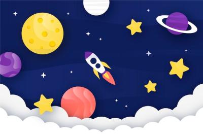 Galaxy Backgrounds in Paper Style – Free Download