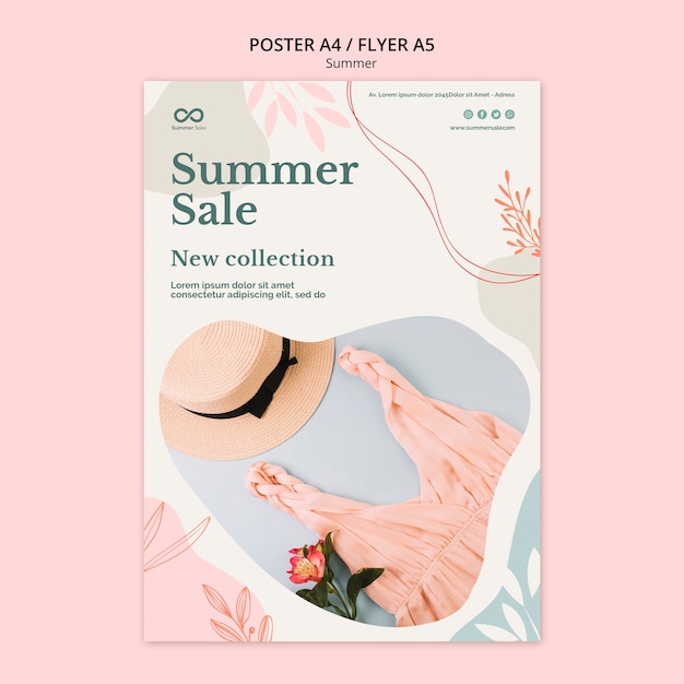 Summer Collection Sale Flyer Design – Free Download PSD Template