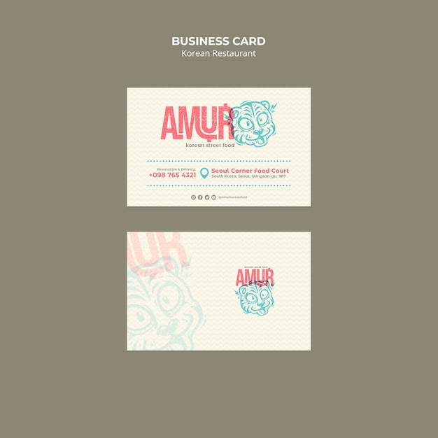 Korean Restaurant Business Card Template – Free to Download