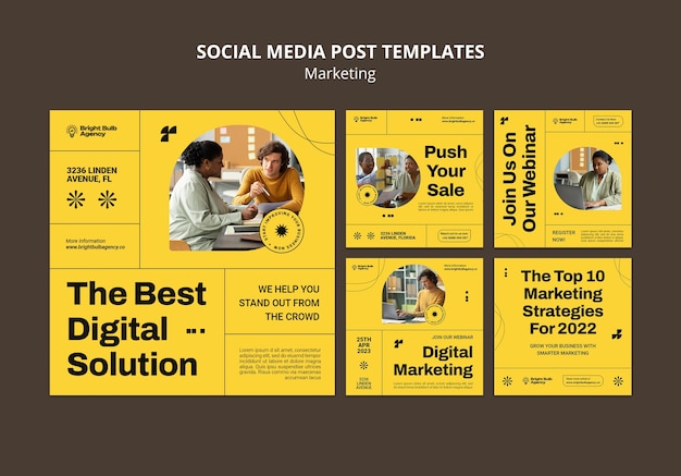 Marketing Concept Instagram Posts – Free Download