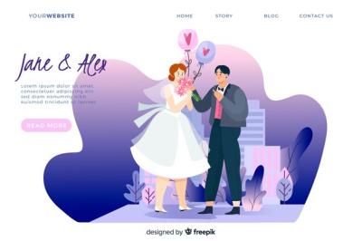 Gradient Wedding Landing Page – Free Download