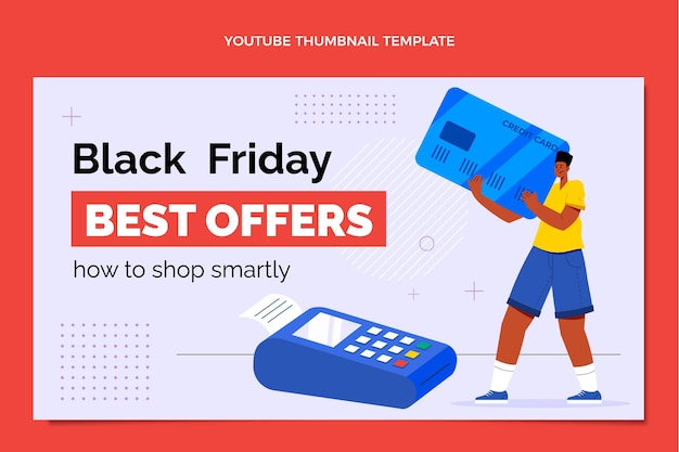 Hand Drawn Flat Black Friday YouTube Thumbnail – Free Download