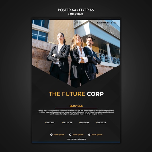 Corporate Poster Template Featuring a Photo – Free Download