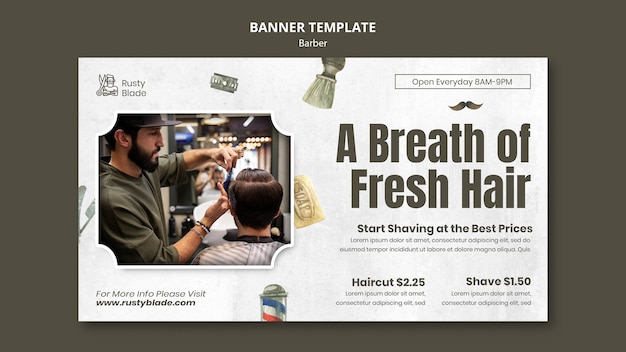 Barber Shop Banner Design Template – Free Download