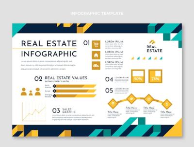 Abstract Geometric Real Estate Infographic – Free Stock Photo Download