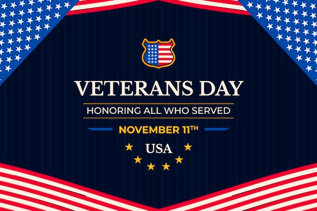 Veterans Day Background Vector Template – Free Download