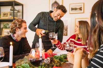 Christmas Dinner with Wine – Free Stock Photo, Download Free