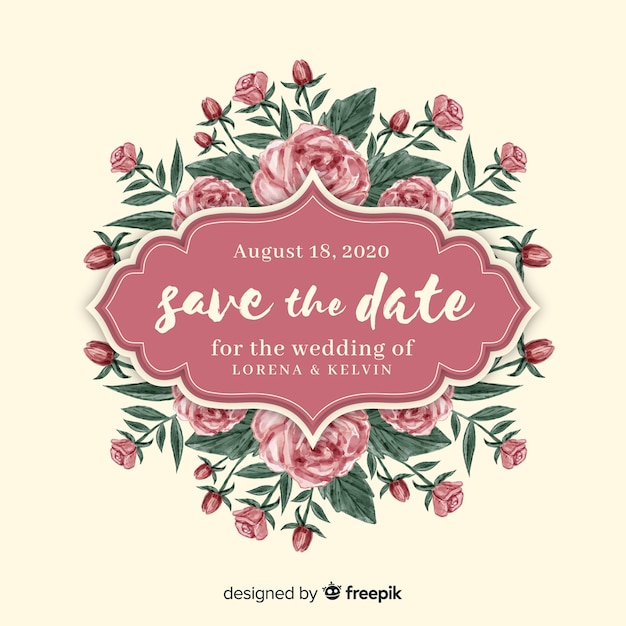 Watercolor Save the Date – Download Free Stock Photo