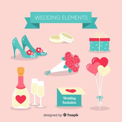 Flat Wedding Element Collection – Free Download