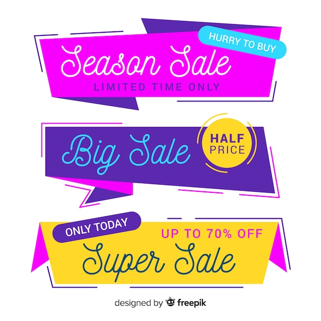 Origami Sale Banner Collection – Free Download