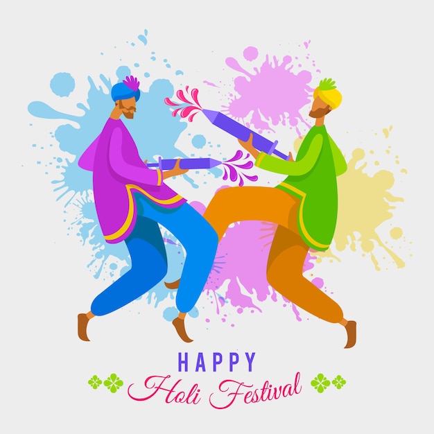 Realistic Holi Festival Illustration – Free Stock Photo for Download