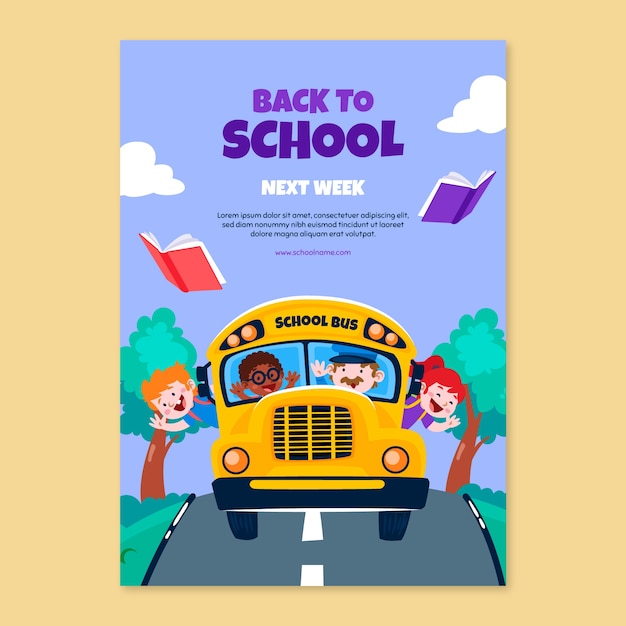 Vertical Poster Template for Back to School Season – Download Free Stock Photo