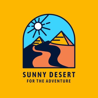 Flat Desert Logo Template: Free Download for Creative Projects