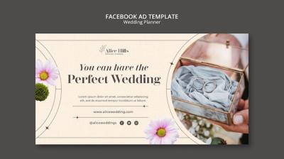 Floral Wedding Facebook Template for Free Download