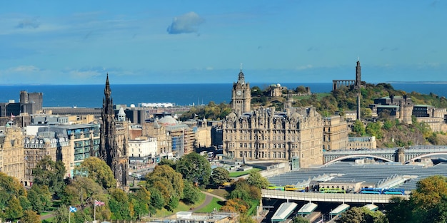 Rooftop View of Historic Edinburgh City Architecture – Free Download