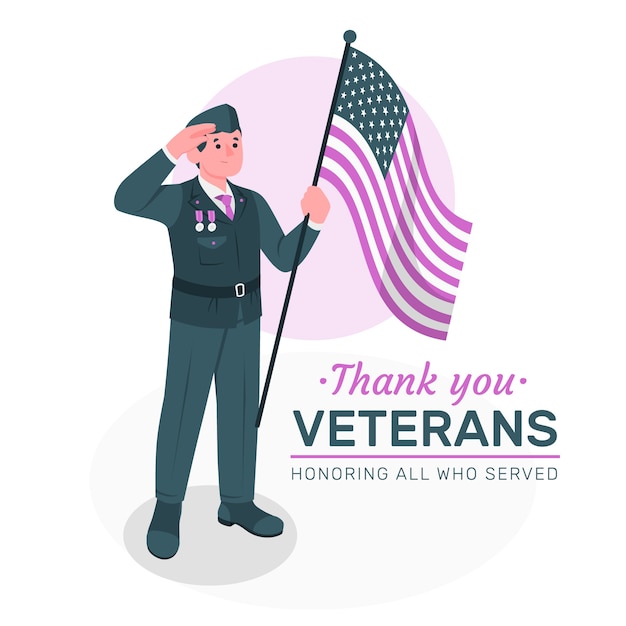 Thank You Veterans Concept Illustration – Free Download, Free Stock Photo