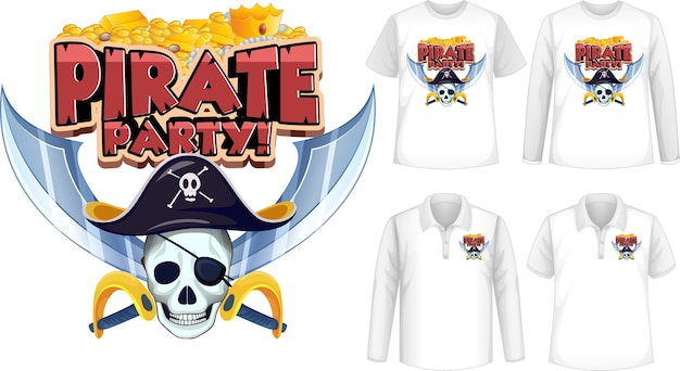 Shirt Design Featuring Pirate Party Icon – Free Download