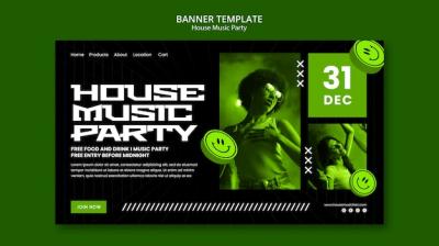 House Music Party Landing Page Template – Download Free Stock Photo