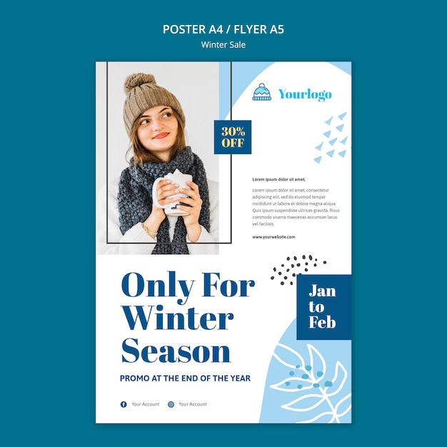 Winter Sale Collection Poster Template – Free Download