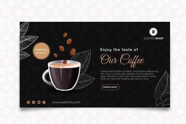 Coffee Shop Horizontal Banner Template – Free Download