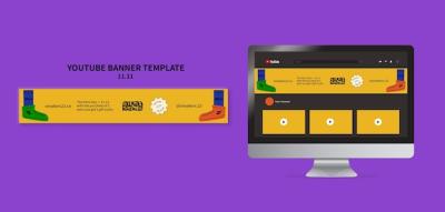 Shopping Day Celebration YouTube Banner Template – Free Download