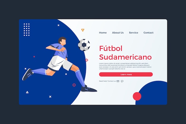 Organic Flat South-American Football Landing Page Template – Free Download