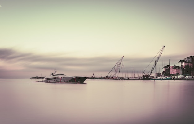 Long Shot of a Shipwreck at a Harbour – Free Download