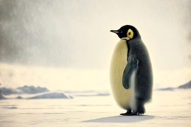 Cute Emperor Penguin Observing Its South Pole Habitat – Free Download