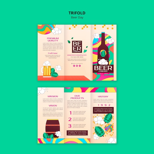 Beer Day Celebration Trifold Brochure Template – Free to Download