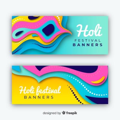 Abstract Wave Holi Festival Banner – Free Download