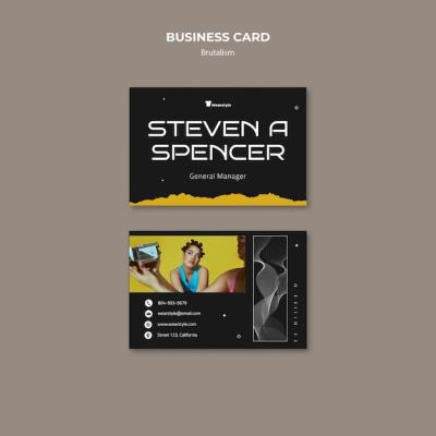 Brutalism Style Business Card Template – Free Download