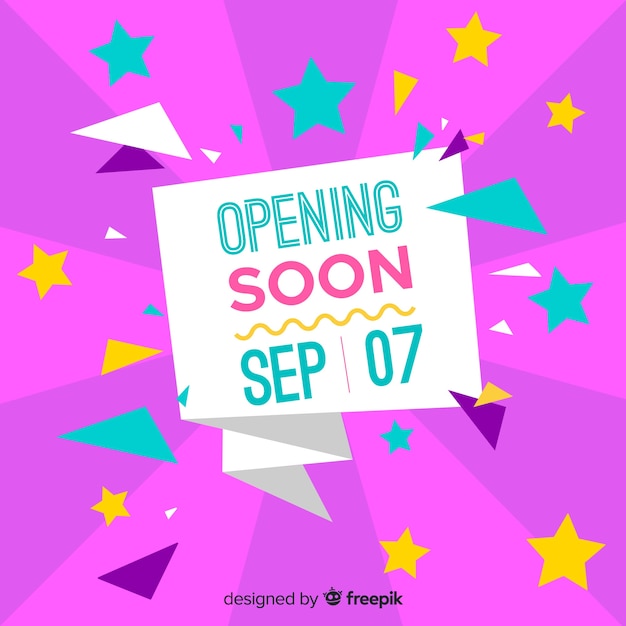 Opening Soon Background in Flat Style – Free Download