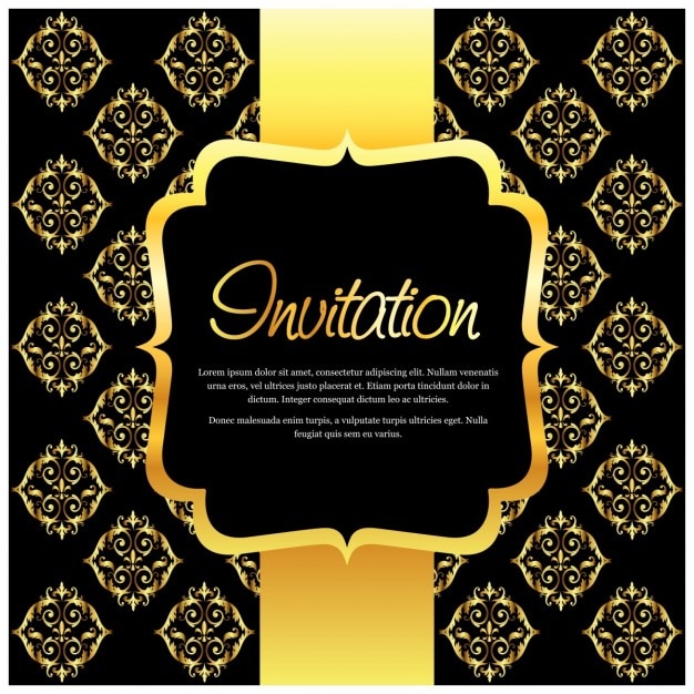 Golden Ornaments Invitation – Free Download, Free Stock Photo