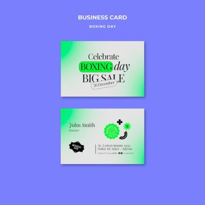 Gradient Boxing Day Business Card – Free Download