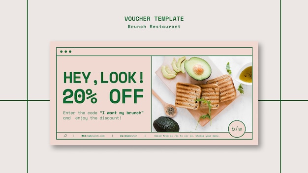 Brunch Restaurant Template Voucher – Free Download