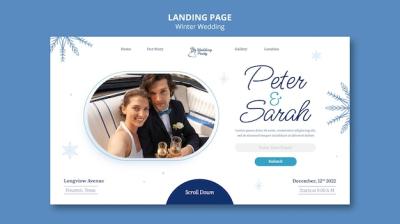 Winter Wedding Celebration Landing Page – Free Download