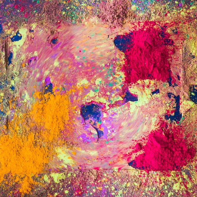 Dry Multicolor Powder on Dark Table – Free Download