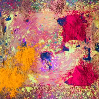 Dry Multicolor Powder on Dark Table – Free Download