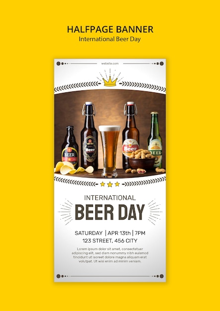 Beer Day Celebration Banner Template – Free Download