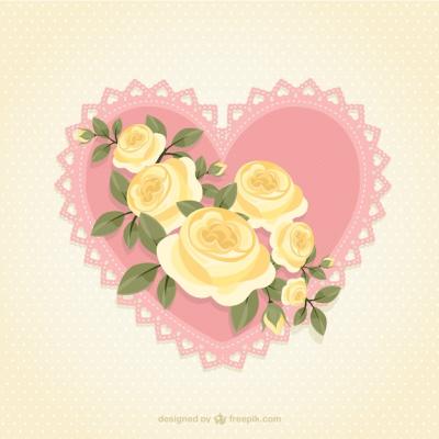 Lacy Heart with Roses – Free Stock Photo for Download