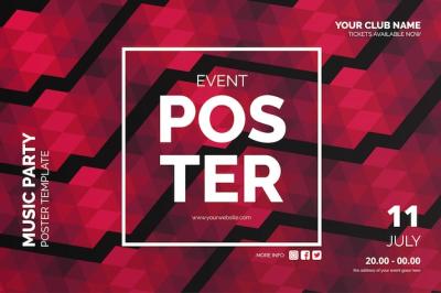 Modern Event Poster with Abstract Background – Free Stock Photo Download