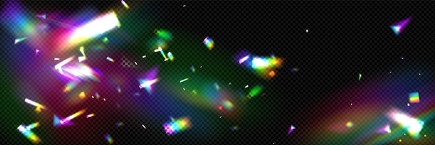 Holographic Confetti on Black Background: Free Stock Photo Download