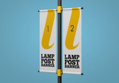 Lamp Post Banner Mockup – Free Download